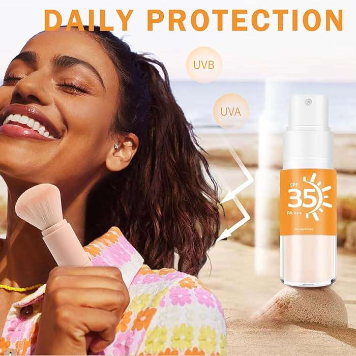 IONSGAKO Mineral Sunscreen Powder SPF 35 Setting Powder for Scalp, Hair, Face - Breathable Translucent Scalp Sunscreen Broad Spectrum UV Protection Cruelty-Free Formula 0.71oz - Image 7