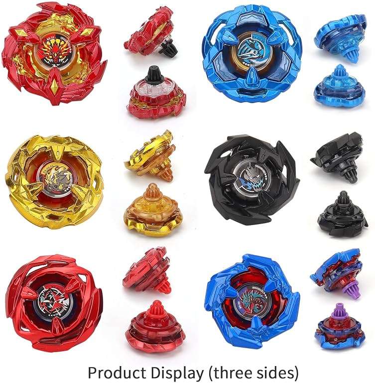 X Battling Top Gyro Toy Set, 12 Spinning Tops, 3 Launchers with Storage Box, Turbo Set Metal Fusion Game,Birthday Gift for Kids Children Boys Ages 6+ - Image 4