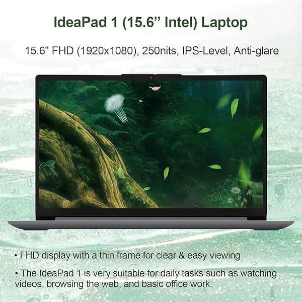 Lenovo IdeaPad 1 Home Laptop, 15.6" FHD Display, Intel Celeron Dual Core Processor, 12GB RAM, 384GB Storage(128GB eMMC + 256GB PCIe), 1 Yr Office 365, Wi-Fi 6, W11H, Additional 1 Yr ADP - Image 3