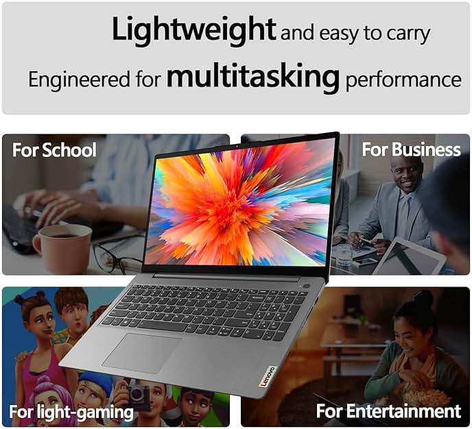 Lenovo IdeaPad 1 Home Laptop, 15.6" FHD Display, Intel Celeron Dual Core Processor, 12GB RAM, 384GB Storage(128GB eMMC + 256GB PCIe), 1 Yr Office 365, Wi-Fi 6, W11H, Additional 1 Yr ADP - Image 5