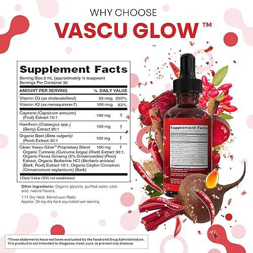 Clean Nutra Cayenne Pepper Drops Supplement Liquid + Hawthorn Berry, Vitamin D3 K2 Beet Root Powder, Ceylon Cinnamon, Turmeric Curcumin, Organic Panax Ginseng, Berberine Extract 1 Pack - Image 4