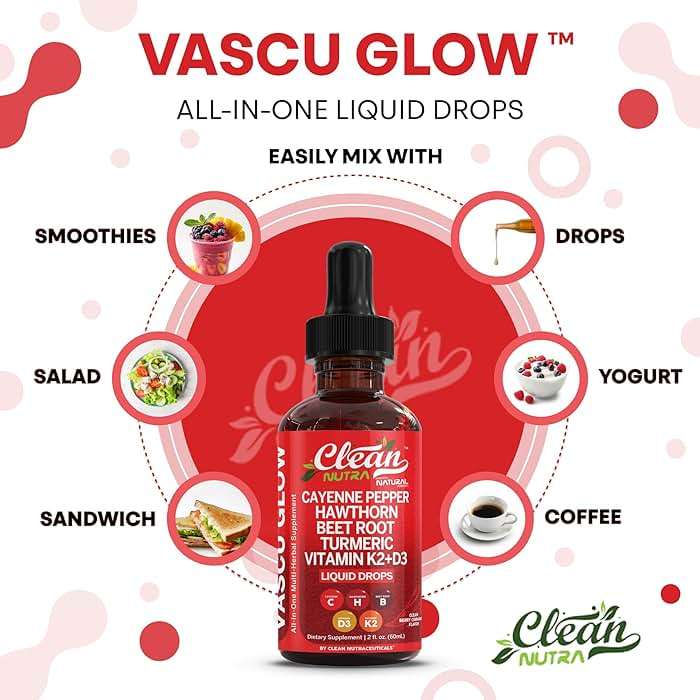 Clean Nutra Cayenne Pepper Drops Supplement Liquid + Hawthorn Berry, Vitamin D3 K2 Beet Root Powder, Ceylon Cinnamon, Turmeric Curcumin, Organic Panax Ginseng, Berberine Extract 1 Pack - Image 5