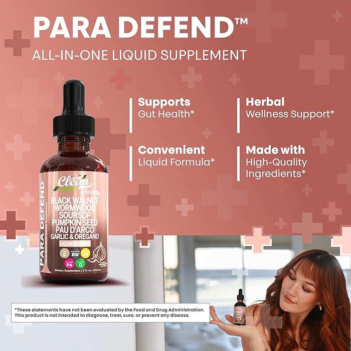 para Defend Wormwood Black Walnut Cleanse for Humans Drops Liquid Soursop Garlic Pumpkin Seed PAU D'Arco Oil of Oregano Turmeric Berberine Neem Extract Hull Bark Tincture by Clean Nutra - Image 5