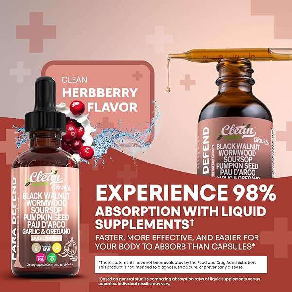 para Defend Wormwood Black Walnut Cleanse for Humans Drops Liquid Soursop Garlic Pumpkin Seed PAU D'Arco Oil of Oregano Turmeric Berberine Neem Extract Hull Bark Tincture by Clean Nutra - Image 7