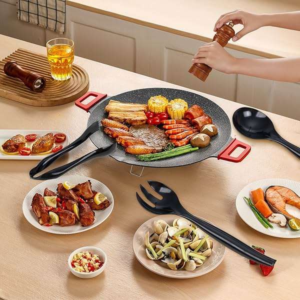 Supernal 36pcs Black Plastic Serving Utensils Set - Heavy Duty Disposable Serving Tongs, Spoons & Forks (12Each) | Bulk Catering Supplies for Buffet, Wedding, Party & Food Service - Image 5