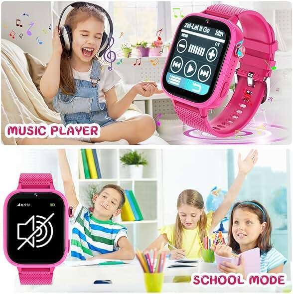 OKYUK 4G Kids Smart Watches Girls Gifts Age 3-12, Smart Watch for Kids with 47 Games, two-way calling feature, SOS emergency call Camera Video Recorder Gift Toys for Girls Ages 5 6 7 8 9 10 (Rose Red) - Image 5