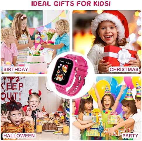 OKYUK 4G Kids Smart Watches Girls Gifts Age 3-12, Smart Watch for Kids with 47 Games, two-way calling feature, SOS emergency call Camera Video Recorder Gift Toys for Girls Ages 5 6 7 8 9 10 (Rose Red) - Image 8