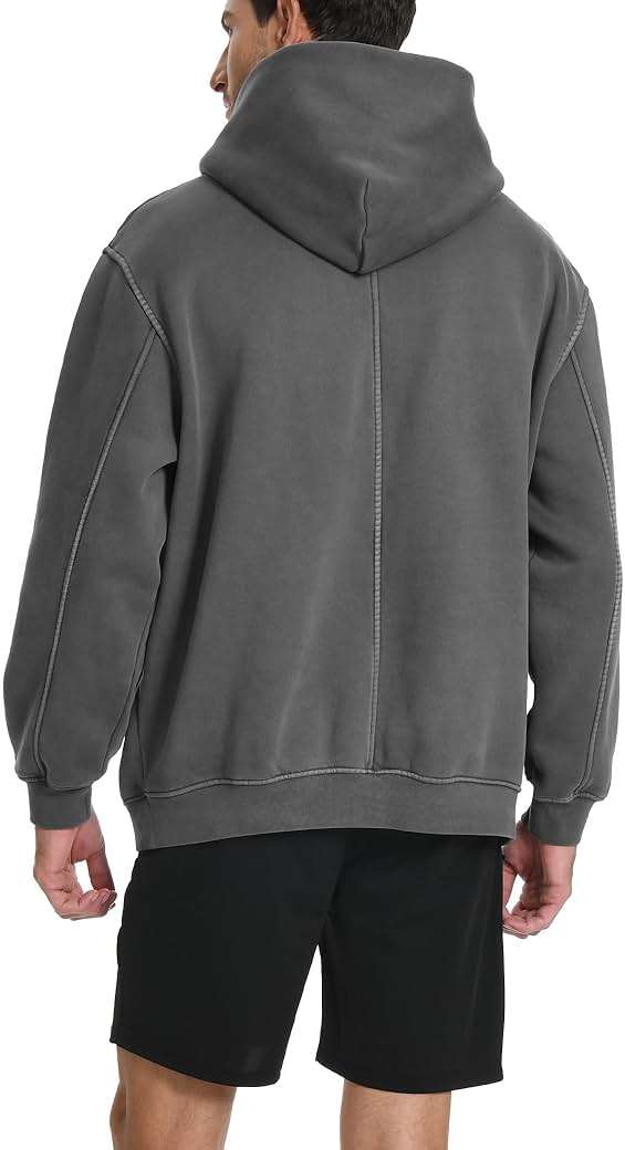 FAIABLE Mens Womens Oversized Acid Wash Hoodie Unisex Heavyweight Fleece Sweatshirt Vintage Cotton Hoodies 2026 - Image 3