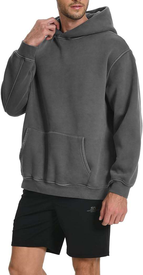 FAIABLE Mens Womens Oversized Acid Wash Hoodie Unisex Heavyweight Fleece Sweatshirt Vintage Cotton Hoodies 2026 - Image 6