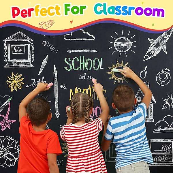 150 PCS Sidewalk Chalk for Kids, 30 Packs in 5 Colors, Giant Box Non-Toxic Jumbo Chalk Set for Toddler, Bulk Washable Chalks for Outdoor Toys and Games, Art Paint on Playground, Outside Play Supplies - Image 6