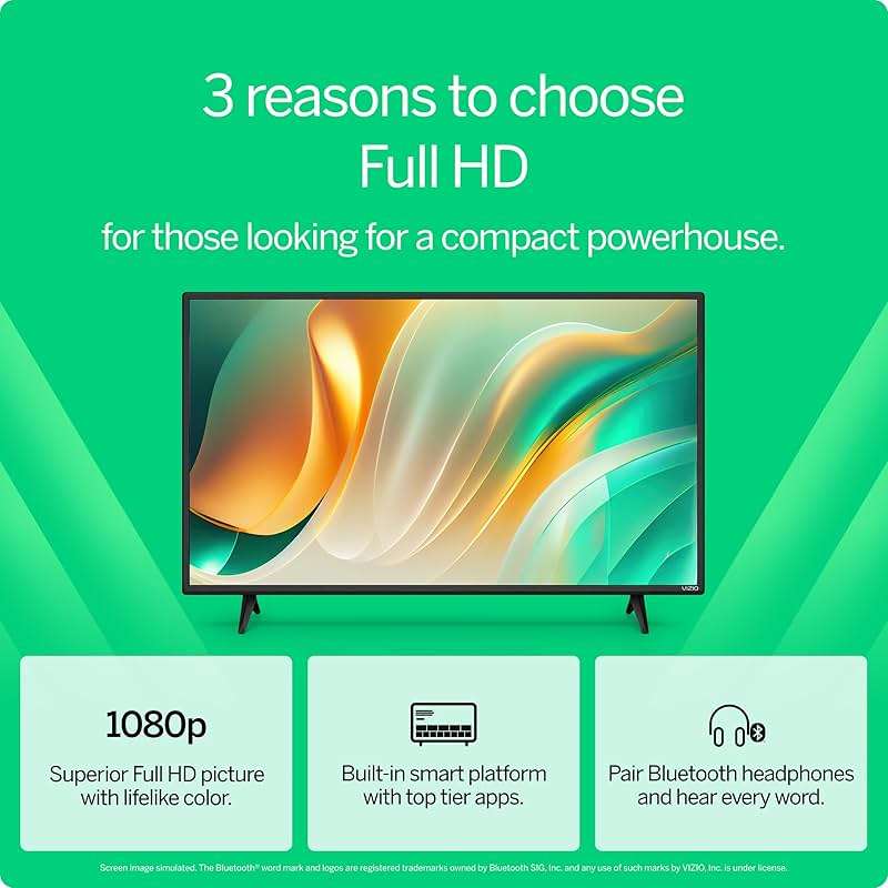 VIZIO 40-inch Full HD 1080p Smart TV with DTS Virtual: X, Alexa Compatibility, Chromecast Built-in, Bluetooth Headphone Capable (Renewed) - Image 3