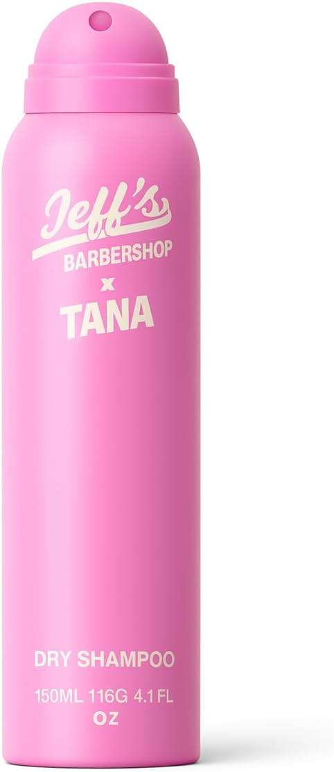 Jeff's Barbershop x Tana Mongeau Dry Shampoo, Clear Dry Shampoo Hair Spray, No White Residue, Talc Free, All Hair Types, 4.1 fl oz - Image 1