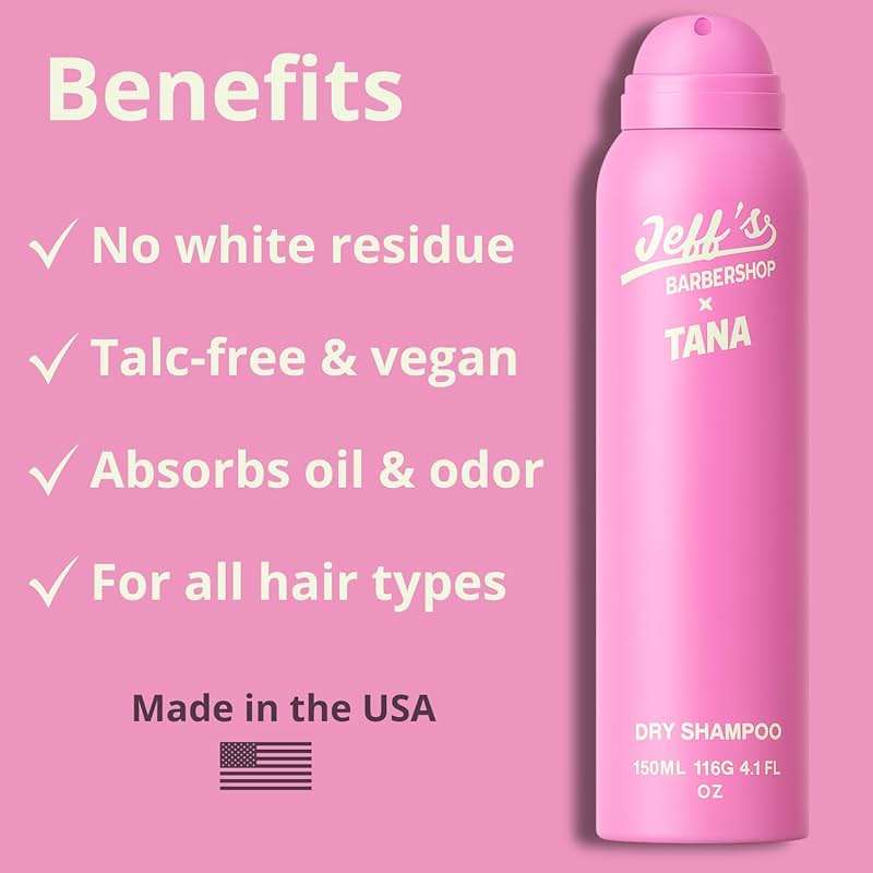 Jeff's Barbershop x Tana Mongeau Dry Shampoo, Clear Dry Shampoo Hair Spray, No White Residue, Talc Free, All Hair Types, 4.1 fl oz - Image 5