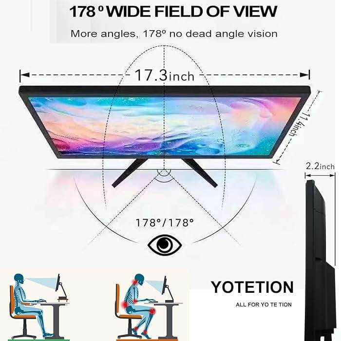 YOTETION 19-inch Full HD 75Hz Small Thin Monitor for laptops, Computers and desktops, HD+ 1440 x 900p, Anti-Glare, LED Display, VGA/HDMI Connection - Image 6