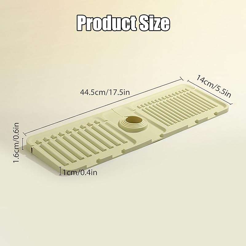 Swicado Faucet Mat for Kitchen Sink - 2024 Upgraded Premium Silicone Splash Guard with Fast Drying Properties - Protective Sink Tray Ideal for Stone Sinks in Kitchen & Bathroom (1, Gray) - Image 2