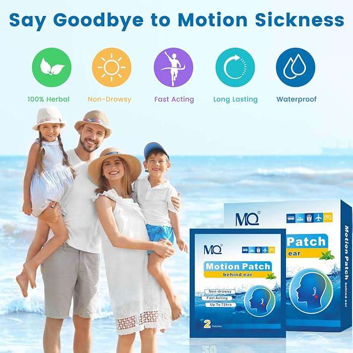 MQ 20ct Motion Sickness Patches, Light Color, Sea Sickness Patches Non Drowsy & Waterproof, Cruise Ship Travel Essentials, Fast Acting & Long Lasting 72H - Image 2