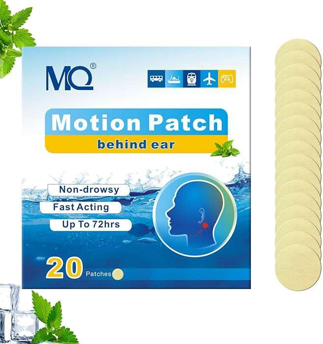 MQ 20ct Motion Sickness Patches, Light Color, Sea Sickness Patches Non Drowsy & Waterproof, Cruise Ship Travel Essentials, Fast Acting & Long Lasting 72H - Image 9