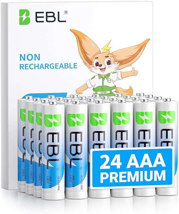 EBL AAA Batteries 24 Pack, Upgraded 1.5V Alkaline Triple A Batteries, Up to 2X Long-Lasting Alkaline Power for All Your Devices, 12-Year Shelf Life Non-Rechargeable - Image 1