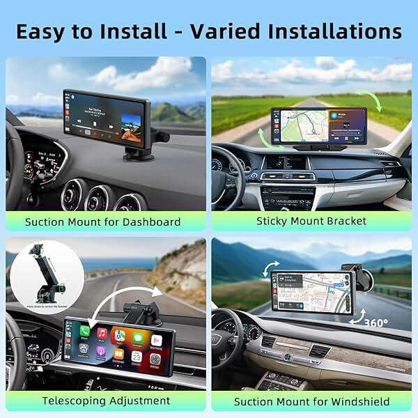 LAMTTO 9.26-inch Wireless CarPlay Screen for Car Compatable with Apple CarPlay& Android Auto,Portable Car Stereo with GPS Navigation,Bluetooth,Mirror Link,Drive Play,Touch Screen for All Vehicles - Image 7