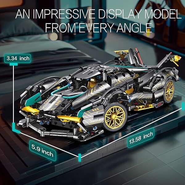 JSINMA Technic Sports Car Building Blocks Toys Boys or Adults Kits 1:14 MOC Lambo V12 Building Set Speed Champions Raceing Car Model Vehicle Set for 10 12 14+ Year Boys(1012pcs) - Image 3