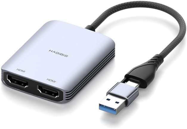Hagibis USB 3.0 or USB C to Dual HDMI Adapter for Mac&Windows, MST Dual Monitor Converter Triple Display for Apple M1/M2/M3 Chip HDMI Splitter Extended for MacBook Pro Air Mac mini Studio - Image 1
