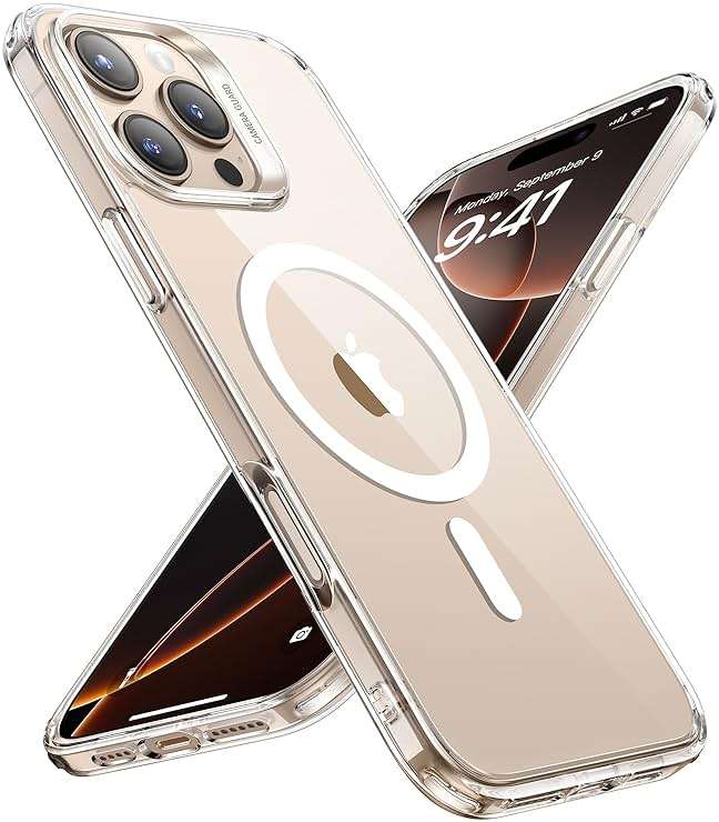 ESR for iPhone 16 Pro Case, Compatible with MagSafe, Shockproof Military-Grade Protection, Magnetic Phone Case for iPhone 16 Pro, Classic Hybrid Case (HaloLock), Clear - Image 1