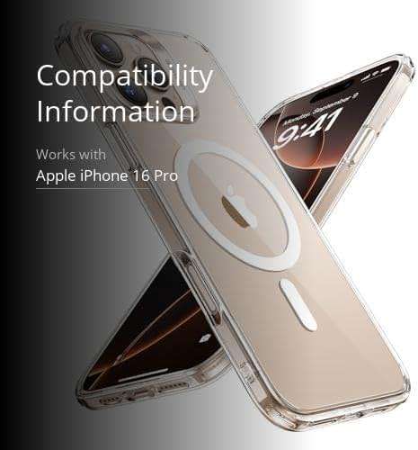 ESR for iPhone 16 Pro Case, Compatible with MagSafe, Shockproof Military-Grade Protection, Magnetic Phone Case for iPhone 16 Pro, Classic Hybrid Case (HaloLock), Clear - Image 3