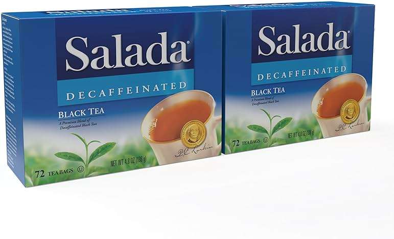 Salada Decaffeinated Black Tea Blended Strong Black Tea with 72 Tea Bags Per Box (Pack of 2) Contains Caffeine Brew Hot Flavored Rich in Antioxidants Original Blend - Image 1
