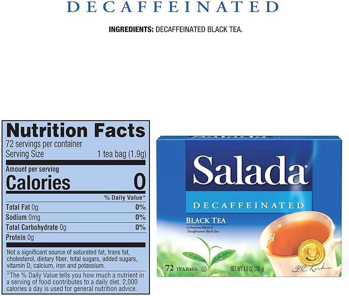 Salada Decaffeinated Black Tea Blended Strong Black Tea with 72 Tea Bags Per Box (Pack of 2) Contains Caffeine Brew Hot Flavored Rich in Antioxidants Original Blend - Image 4