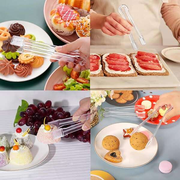 Clear Kitchen Tongs, 6 Pcs Buffet Plastic Disposable Tongs for Serving Food, Ice, Salad, Barbecue, Cookies (6.3"/16cm*0.82"/2.1cm, Weighs 0.05Ib/0.02Kg) - Image 6