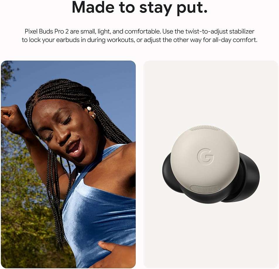 Google Pixel Buds Pro 2 - Wireless Bluetooth Earbuds with Pro-Level Active Noise Cancellation - Built for Gemini, Your Google AI Assistant - Hazel - Image 2