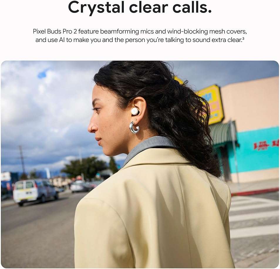 Google Pixel Buds Pro 2 - Wireless Bluetooth Earbuds with Pro-Level Active Noise Cancellation - Built for Gemini, Your Google AI Assistant - Hazel - Image 4