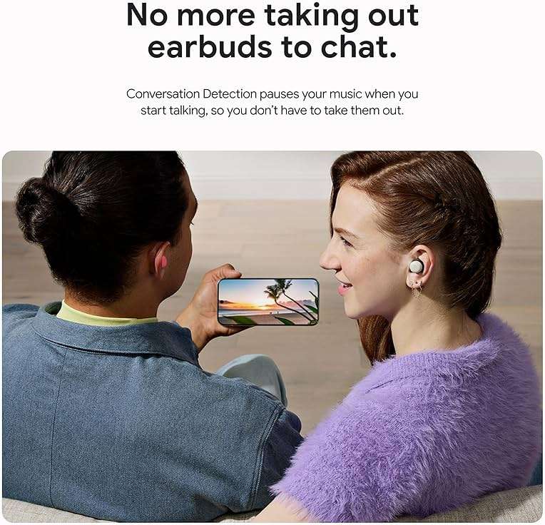 Google Pixel Buds Pro 2 - Wireless Bluetooth Earbuds with Pro-Level Active Noise Cancellation - Built for Gemini, Your Google AI Assistant - Hazel - Image 5