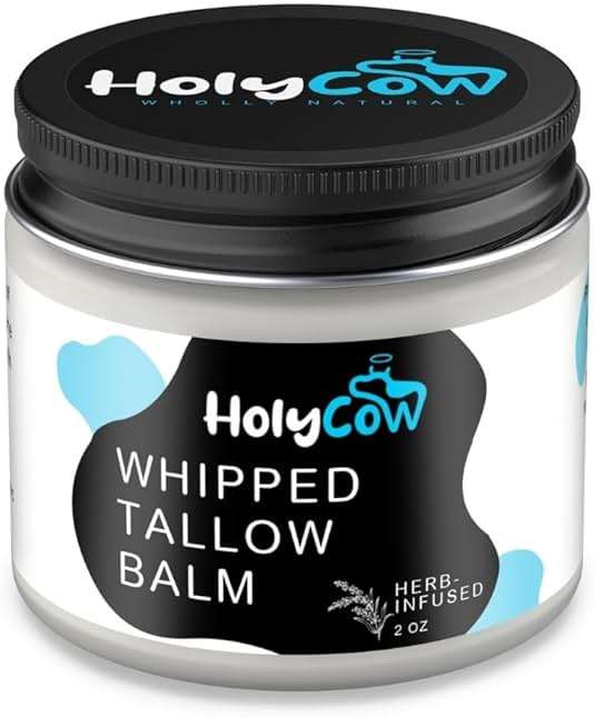 HolyCow 100% Grass Fed Beef Tallow For Skin - Whipped Tallow Balm with Organic Jojoba Oil (Unscented/Herb-Infused), Grass Fed Beef Tallow Face Moisturizer for Eczema, Baby, Lip Balm - Image 7