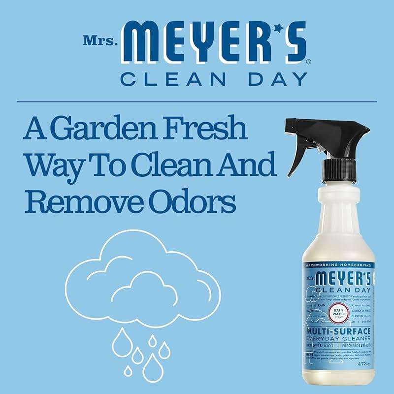 MRS. MEYER'S CLEAN DAY Multi-Surface Everyday Cleaner, Rain Water Scent, 16 Fl Oz Bottle - Image 6