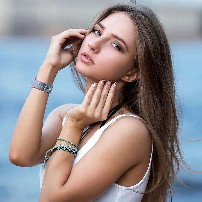 Floral Engraved Band Compatible with Apple Watch Band Women 40mm 38mm 41mm 42mm 44mm 45mm 46mm 49mm, Soft Silicone Two-Tone Flower Sport Strap for iWatch Series 10 9 8 7 6 5 4 3 2 1 SE Ultra - Image 5