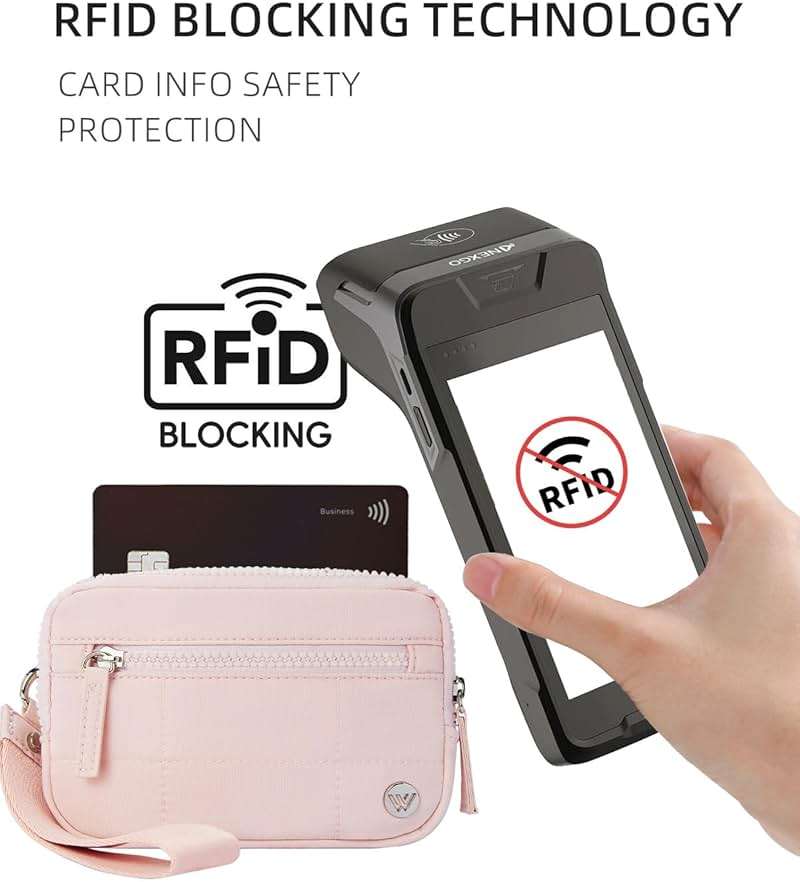 WESTBRONCO Wristlet Wallets for Women – RFID Blocking Quilted Nylon Phone Wallet, Card Holder Purse for Travel & Everyday Use - Image 4