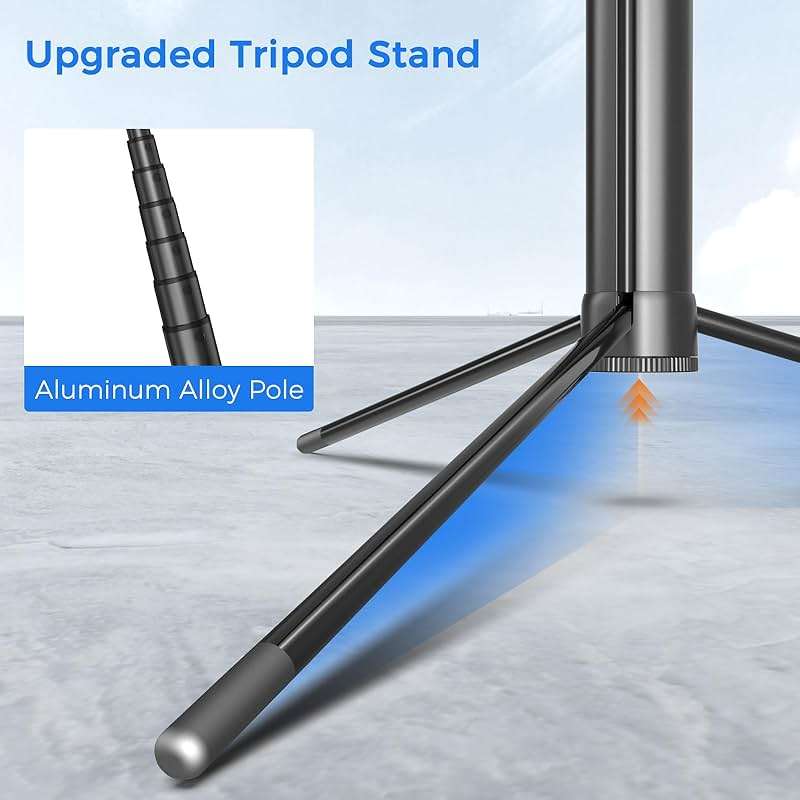 Selfie Stick Travel Tripod for Cell Phone with Remote Control and Phone Holder, Extendable Selfie Stick for iPhone, iPhone Tripod for Video Recording, 72 Inch, Black - Image 2