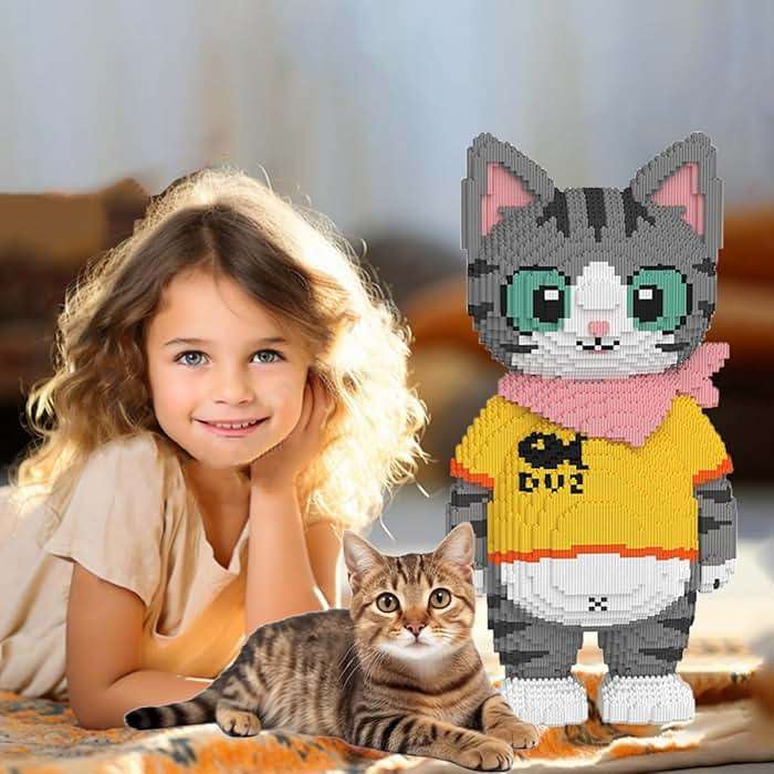 VIIOVOIIV Cute Tuxedo Cat Animal Micro Building Blocks Set(16879Pieces), Big Lucky Cat Building Blocks Kit.Cat Lover Creative Gift, Home Office Decor for Kids Adults 8+ - Image 2