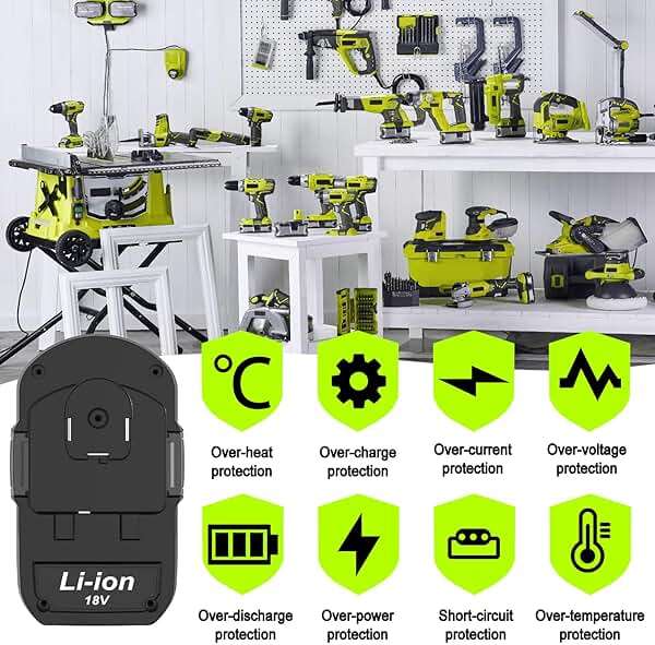 Nicetoro 2packs 18V 3.0Ah Battery Replacement for Ryobi 18V Battery P103 P104 Compatible with Ryobi 18V Cordless Power Tools PCL525B PCL515B - Image 3