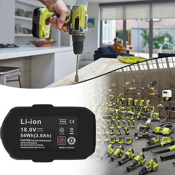 Nicetoro 2packs 18V 3.0Ah Battery Replacement for Ryobi 18V Battery P103 P104 Compatible with Ryobi 18V Cordless Power Tools PCL525B PCL515B - Image 4