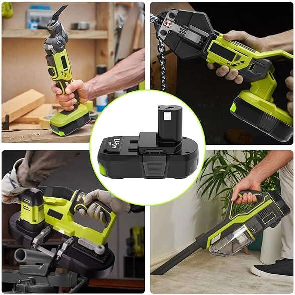 Nicetoro 2packs 18V 3.0Ah Battery Replacement for Ryobi 18V Battery P103 P104 Compatible with Ryobi 18V Cordless Power Tools PCL525B PCL515B - Image 5