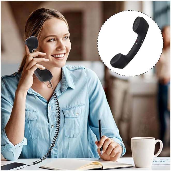 FLEXMAN Bluetooth Retro Phone, Radiation Proof Vintage Phone Handset with 3.5mm Socket, Multifunction Classic Retro Phone Handset for Smartphone Decorations Props (Black) - Image 2