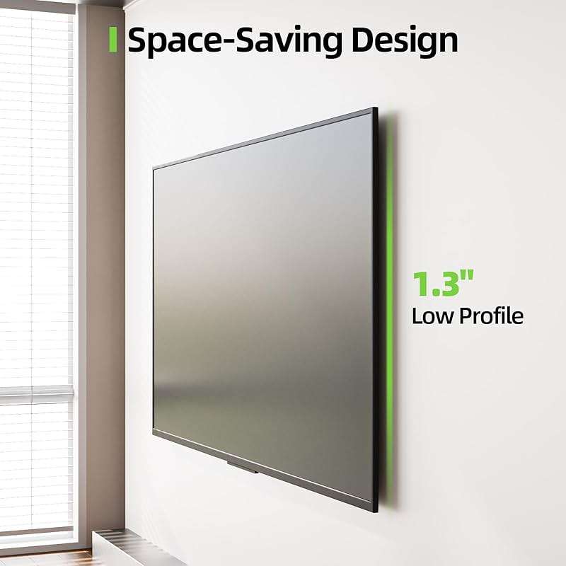 USX MOUNT Heavy Duty Fixed TV Wall Mount for 65-100 inch Flat TVs, Max Load 200 Lbs, Low Profile Bracket Fits 16" 18" 24" 32 inch Stud Spacing, Max VESA 800x600mm for Most 65 75 85 86 90 98 100 TVs - Image 3