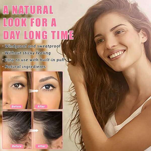 ZENTANMEI Root Touch Up Hairline Powder for Women & Men, Gray Hair Cover Up, Hairline Shadow Powder Sweatproof & Windproof, 0.14 oz Root Cover Up for Thinning Hair (Brown) - Image 5