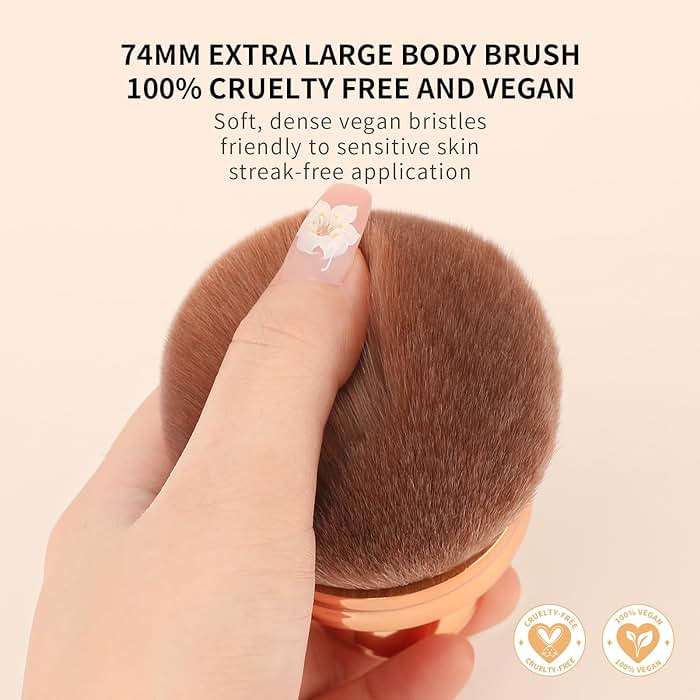 docolor Extra Large Body Makeup Brush for Self Tanner – 3 Inch Wide Head for Fast Full-Body Coverage, Soft Synthetic Fibers for Flawless Application of Foundation, Powder, Bronzer, Face and Body Brush - Image 3