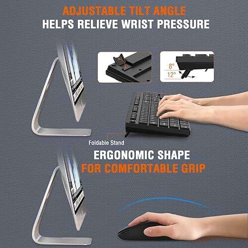 Wireless Keyboard and Mouse Combo, EDJO Silent Full Size Cordless USB Keyboard Mouse, 2.4GHz Lag-Free, Long Battery Life, for Computer, Laptop, PC, Chromebook, Windows (Black, 1 Pack) - Image 5