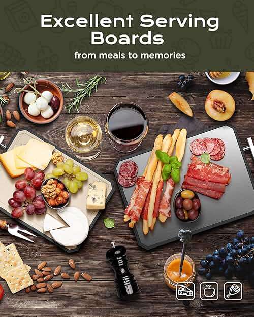 SNOWCLAD Stainless Steel Cutting Board,Double Sided Steel Bread Boards for kitchen,Stainless Steel/Wheat straw pp Large Board for meat,non toxic Chopping,Dishwasher Safe,16 * 11 Inch - Image 2