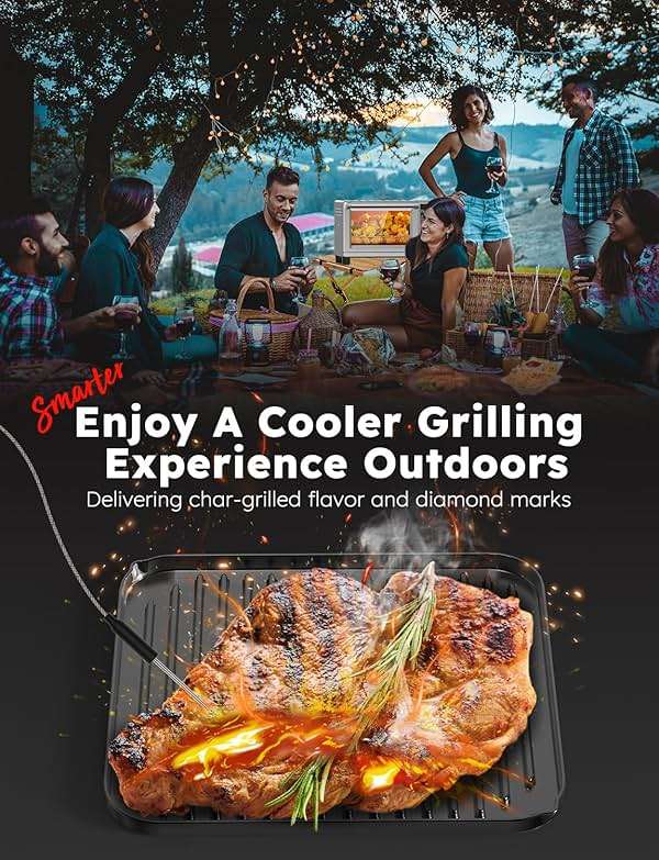 Nuwave Bravo XL Pro Air Fryer Toaster Oven with Grill Combo, 2026 New Ultra-Fast Convection System, 35% Crispier, 2X More Even, 142 Presets, 50-500F, Smarter Probe, PFAS Free, 30QT, Stainless Steel - Image 5
