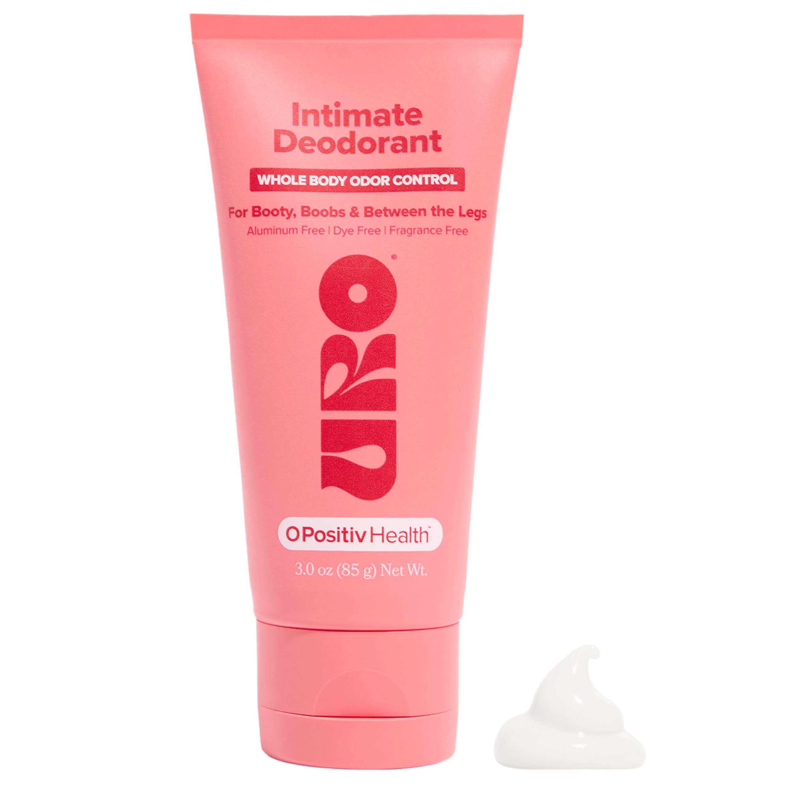 URO Intimate Whole Body Deodorant Cream – Dermatologist Tested, Hypoallergenic, Non-irritating, Aluminum Free, Unscented, Dries Clear – Odor & Moisture Control, Anti-Chafing – 3 Oz Tube (Pack of 1) - Image 1